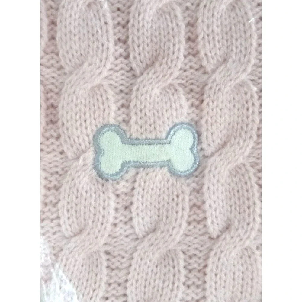 Soft Cable-Knit Dog Sweater - Pink